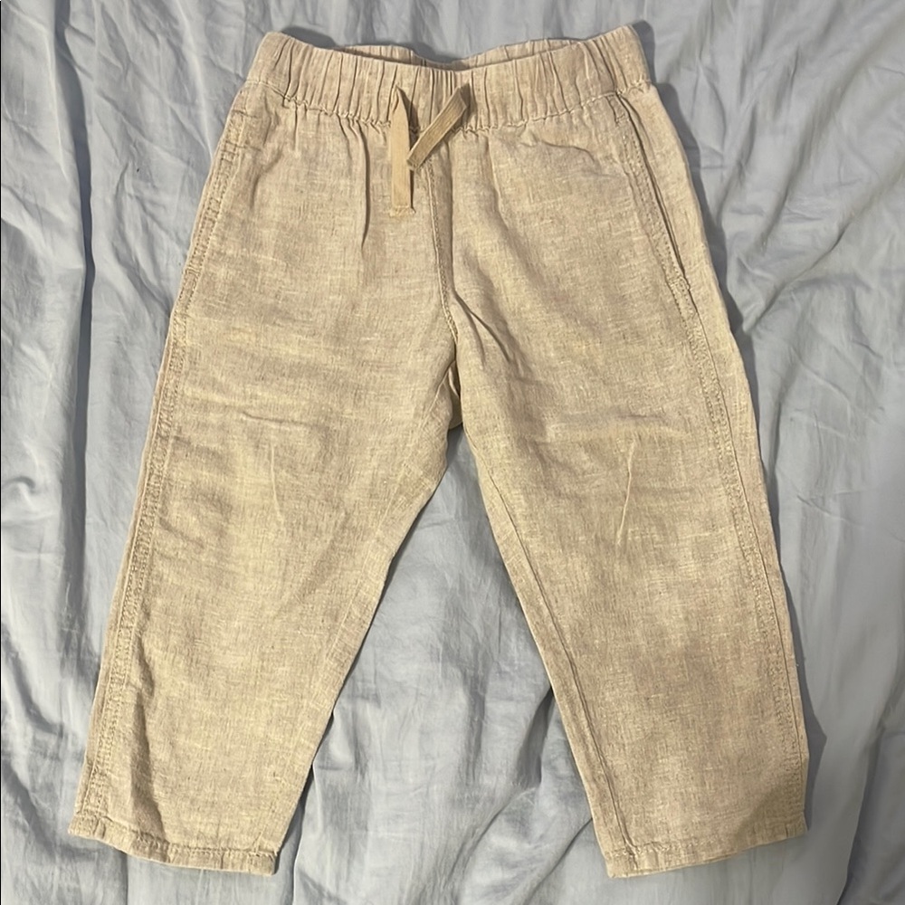 Kids Tan Linen Pants